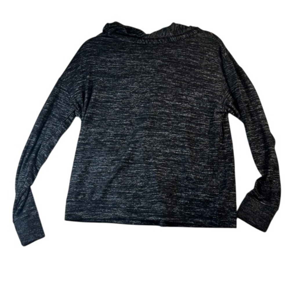 GAP Women's Hoodie Sweatshirt Pullover Gray Black Marled Long Sleeve M NWT